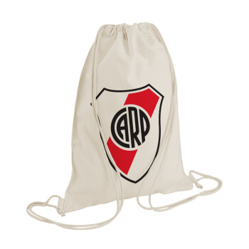River Plate, Τσάντα πλάτης πουγκί GYMBAG natural (28x40cm)