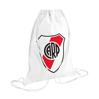 River Plate, Τσάντα πλάτης πουγκί GYMBAG λευκή (28x40cm)