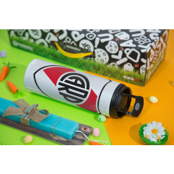 River Plate, Easter candle,Travel Tumbler 2 Lids, with metal straw & cleaning brush & aromatic flat candle (30cm) (BLUE)