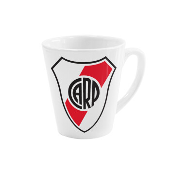 River Plate, Κούπα κωνική Latte Λευκή, κεραμική, 300ml