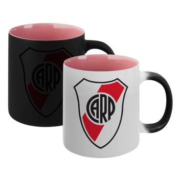River Plate, Κούπα Μαγική εσωτερικό ΡΟΖ, κεραμική 330ml που αλλάζει χρώμα με το ζεστό ρόφημα