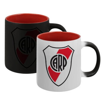 River Plate, Κούπα Μαγική εσωτερικό κόκκινο, κεραμική, 330ml που αλλάζει χρώμα με το ζεστό ρόφημα