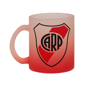 River Plate, Κούπα γυάλινη δίχρωμη με βάση το κόκκινο ματ, 330ml