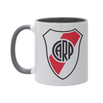 River Plate, Κούπα χρωματιστή γκρι, κεραμική, 330ml