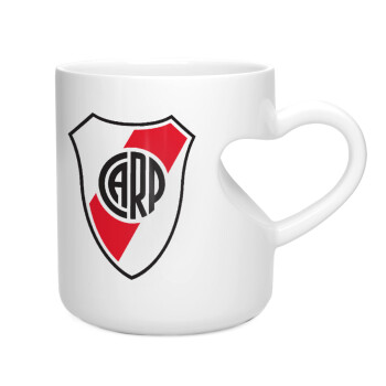 River Plate, Κούπα καρδιά λευκή, κεραμική, 330ml