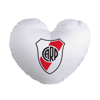 River Plate, Μαξιλάρι καναπέ καρδιά 40x40cm περιέχεται το  γέμισμα