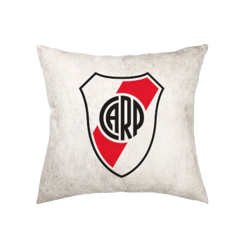 River Plate, Μαξιλάρι καναπέ Δερματίνη Γκρι 40x40cm με γέμισμα