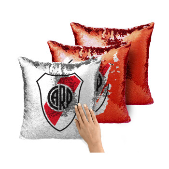 River Plate, Μαξιλάρι καναπέ Μαγικό Κόκκινο με πούλιες 40x40cm περιέχεται το γέμισμα