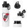Metal water bottle with safety cap, aluminum 850ml