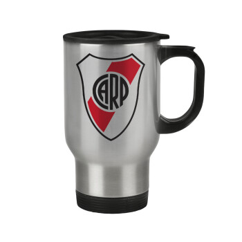 River Plate, Κούπα ταξιδιού ανοξείδωτη με καπάκι, διπλού τοιχώματος (θερμό) 450ml