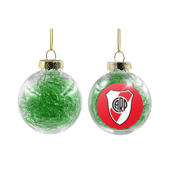 River Plate, Χριστουγεννιάτικη μπάλα δένδρου διάφανη με πράσινο γέμισμα 8cm