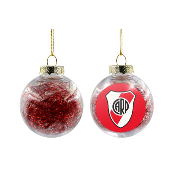 River Plate, Χριστουγεννιάτικη μπάλα δένδρου διάφανη με κόκκινο γέμισμα 8cm