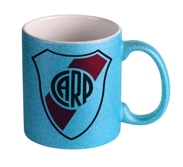 River Plate — Κούπα Σιέλ Glitter που γυαλίζει, κεραμική, 330ml