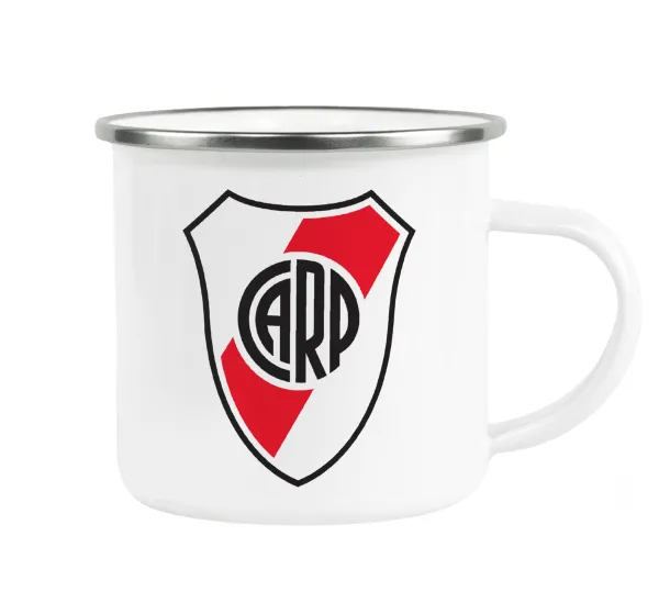 River Plate — Metallic enamel cup white 360ml