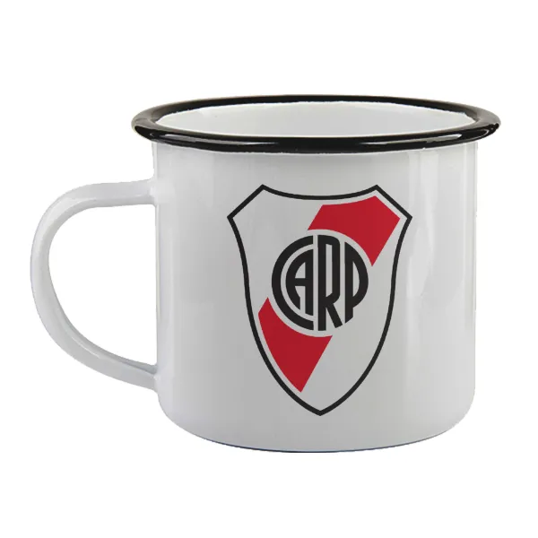 River Plate — Enamel mug with black rim, 360ml