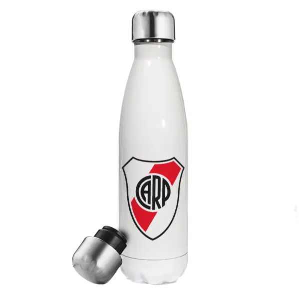 River Plate — Μεταλλικό παγούρι θερμός Λευκό (Stainless steel), διπλού τοιχώματος, 500ml
