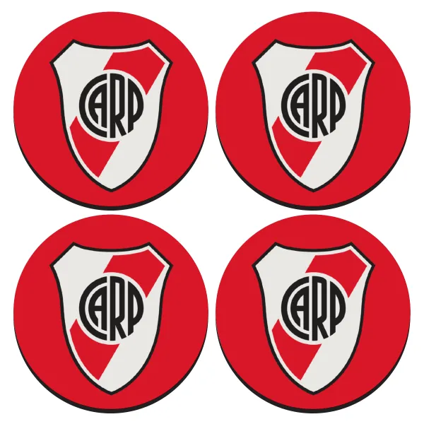 River Plate — ΣΕΤ 4 Σουβέρ ξύλινα στρογγυλά (9cm)