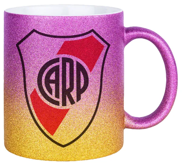 River Plate — Κούπα Χρυσή/Ροζ Glitter, κεραμική, 330ml