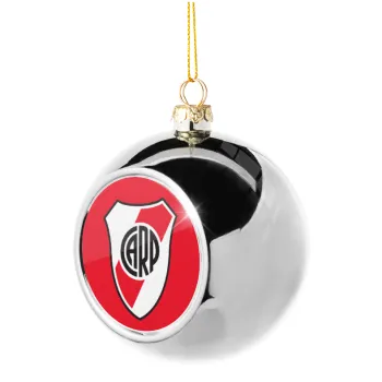 River Plate, Silver 8cm Christmas tree ball ornament