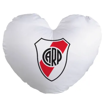 River Plate, Μαξιλάρι καναπέ καρδιά 40x40cm περιέχεται το  γέμισμα