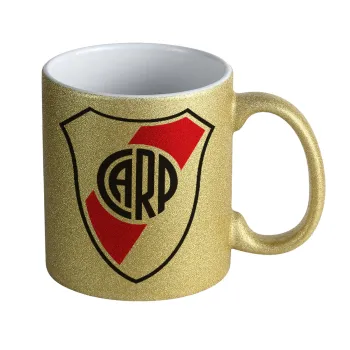 River Plate, Κούπα Χρυσή Glitter που γυαλίζει, κεραμική, 330ml