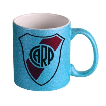 River Plate, Κούπα Σιέλ Glitter που γυαλίζει, κεραμική, 330ml