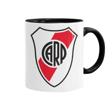 River Plate, Κούπα χρωματιστή μαύρη, κεραμική, 330ml