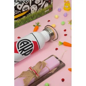 River Plate, Πασχαλινή Λαμπάδα με παγούρι μεταλλικό (620ml, stainless steel) & κερί αρωματικό πλακέ (30cm) (ΡΟΖ)