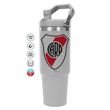 River Plate, ΓΚΡΙ χρώματος Θερμός Ανοξείδωτο 890ml (30oz) με χερούλι
