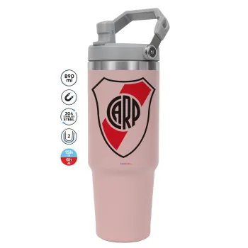 River Plate, Pink color, 890ml (30oz) stainless Steel Tumbler with Handle