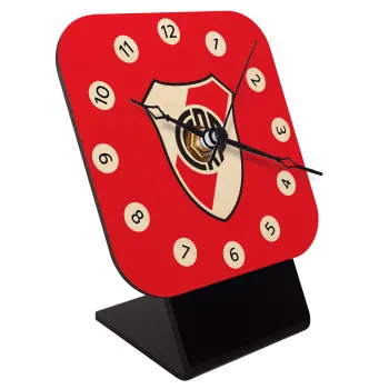 River Plate, Quartz Table clock in natural wood (10cm)