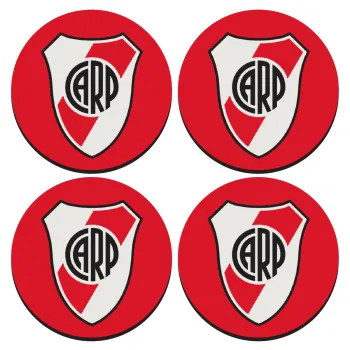River Plate, ΣΕΤ 4 Σουβέρ ξύλινα στρογγυλά (9cm)