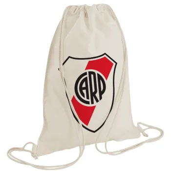 River Plate, Τσάντα πλάτης πουγκί GYMBAG natural (28x40cm)