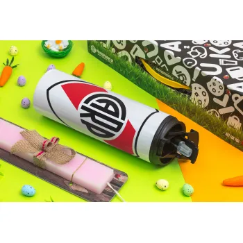 River Plate, Πασχαλινή Λαμπάδα με Travel Tumbler θερμό με διπλό καπάκι (600ml, BPA free) & κερί αρωματικό πλακέ (30cm) (ΡΟΖ)