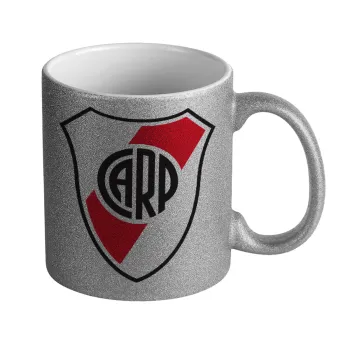 River Plate, Κούπα Ασημένια Glitter που γυαλίζει, κεραμική, 330ml