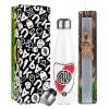 Easter candle, metallic white thermos bottle (500ml) & aromatic flat candle (30cm) (GRAY)
