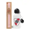 Easter Set, metallic aluminum bottle (500ml) & aromatic flat Easter candle (30cm) (PINK)