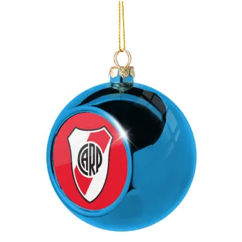 River Plate, Blue Christmas tree ball ornament 8cm