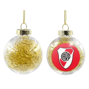 River Plate, Στολίδι Χριστουγεννιάτικη μπάλα δένδρου διάφανη με χρυσό γέμισμα 8cm