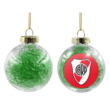 River Plate, Στολίδι Χριστουγεννιάτικη μπάλα δένδρου διάφανη με πράσινο γέμισμα 8cm