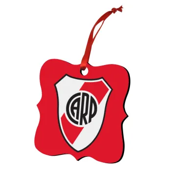 River Plate, Christmas ornament polygon wooden 7.5cm