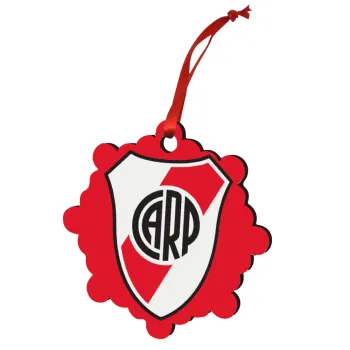River Plate, Christmas ornament snowflake wooden 7.5cm