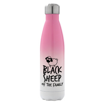 Black Sheep of the Family, Μεταλλικό παγούρι θερμός Ροζ/Λευκό (Stainless steel), διπλού τοιχώματος, 500ml
