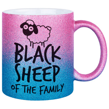 Black Sheep of the Family, Κούπα Χρυσή/Μπλε Glitter, κεραμική, 330ml