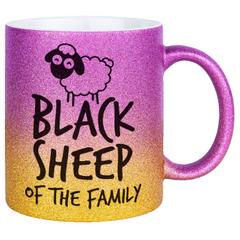 Black Sheep of the Family, Κούπα Χρυσή/Ροζ Glitter, κεραμική, 330ml