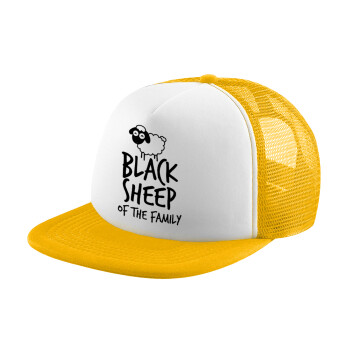 Black Sheep of the Family, Καπέλο Ενηλίκων Soft Trucker με Δίχτυ Κίτρινο/White (POLYESTER, ΕΝΗΛΙΚΩΝ, UNISEX, ONE SIZE)