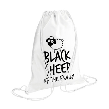 Black Sheep of the Family, Τσάντα πλάτης πουγκί GYMBAG λευκή (28x40cm)
