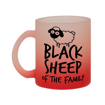 Black Sheep of the Family, Κούπα γυάλινη δίχρωμη με βάση το κόκκινο ματ, 330ml