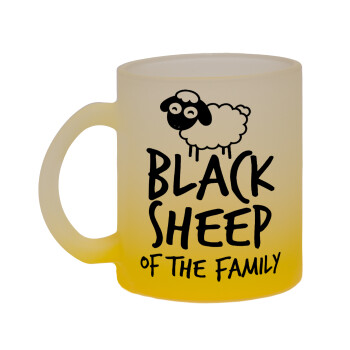 Black Sheep of the Family, Κούπα γυάλινη δίχρωμη με βάση το κίτρινο ματ, 330ml