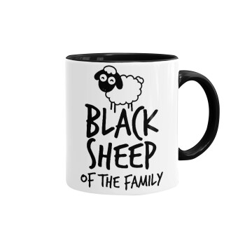 Black Sheep of the Family, Κούπα χρωματιστή μαύρη, κεραμική, 330ml